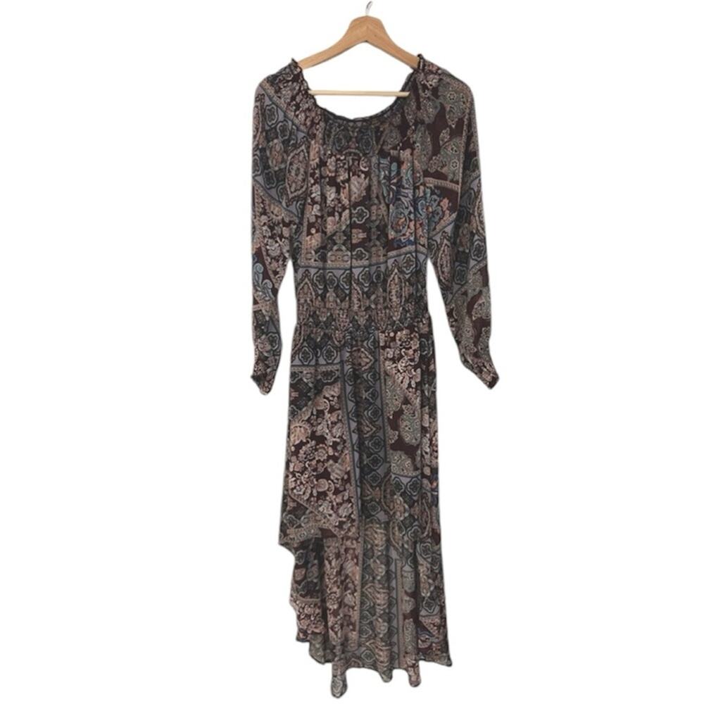 Fire Los Angeles Off Shoulder Long Sleeve High/Low Shift Dress Size M